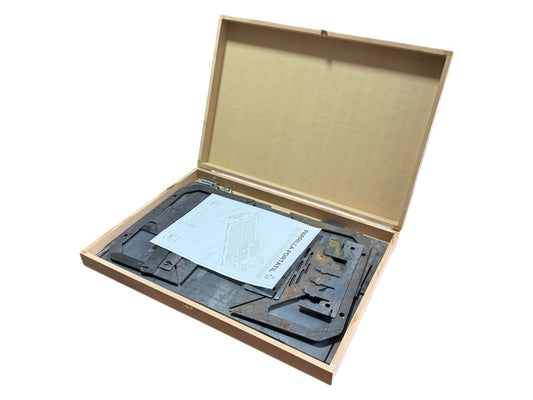 Parrilla portátil brasero con caja de madera